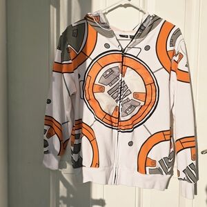 Kids/Small Woman Star Wars White and Orange Apparel Lightweight Hoodie